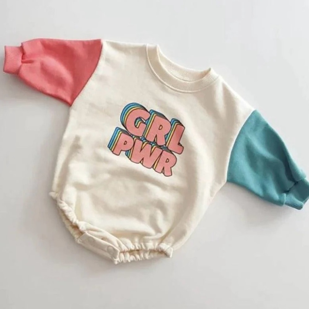 Junie Gray Girl Power Sweatshirt Romper